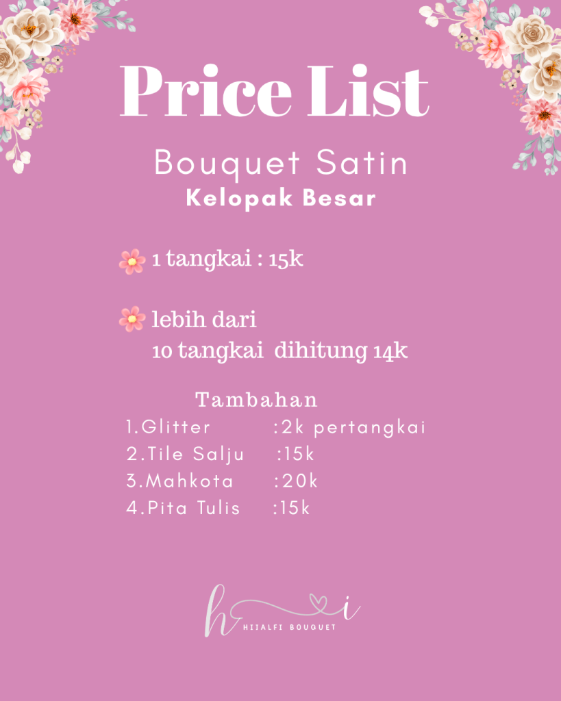 Price List Bouquet Satin 3