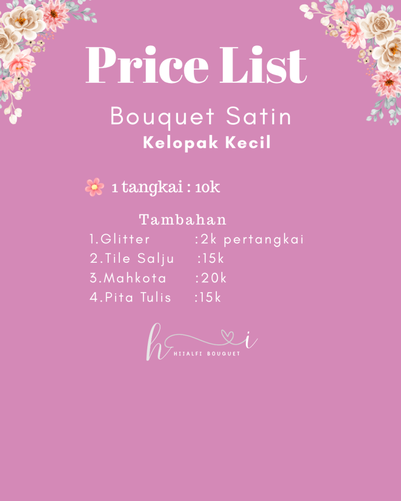 Price List Bouquet Satin 4